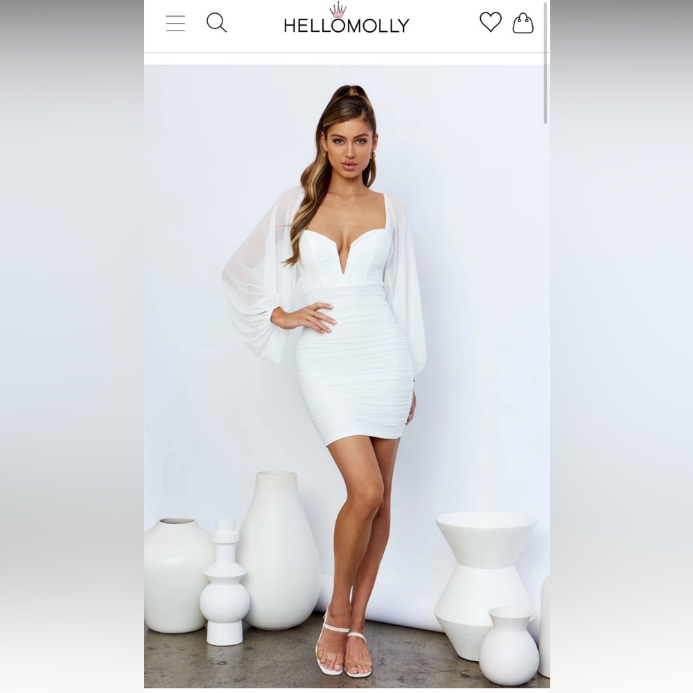 Hello Molly white mini dress whiskey sour dress size medium
